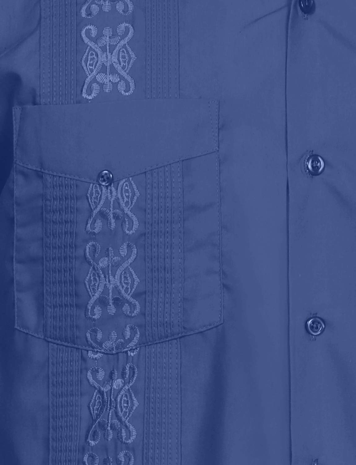 NE PEOPLE Men's Cuban Guayabera Shirt – Short Sleeve Button Down Classic Embroidered 4 Pockets Casual Top NEMT112 Off White 4XL