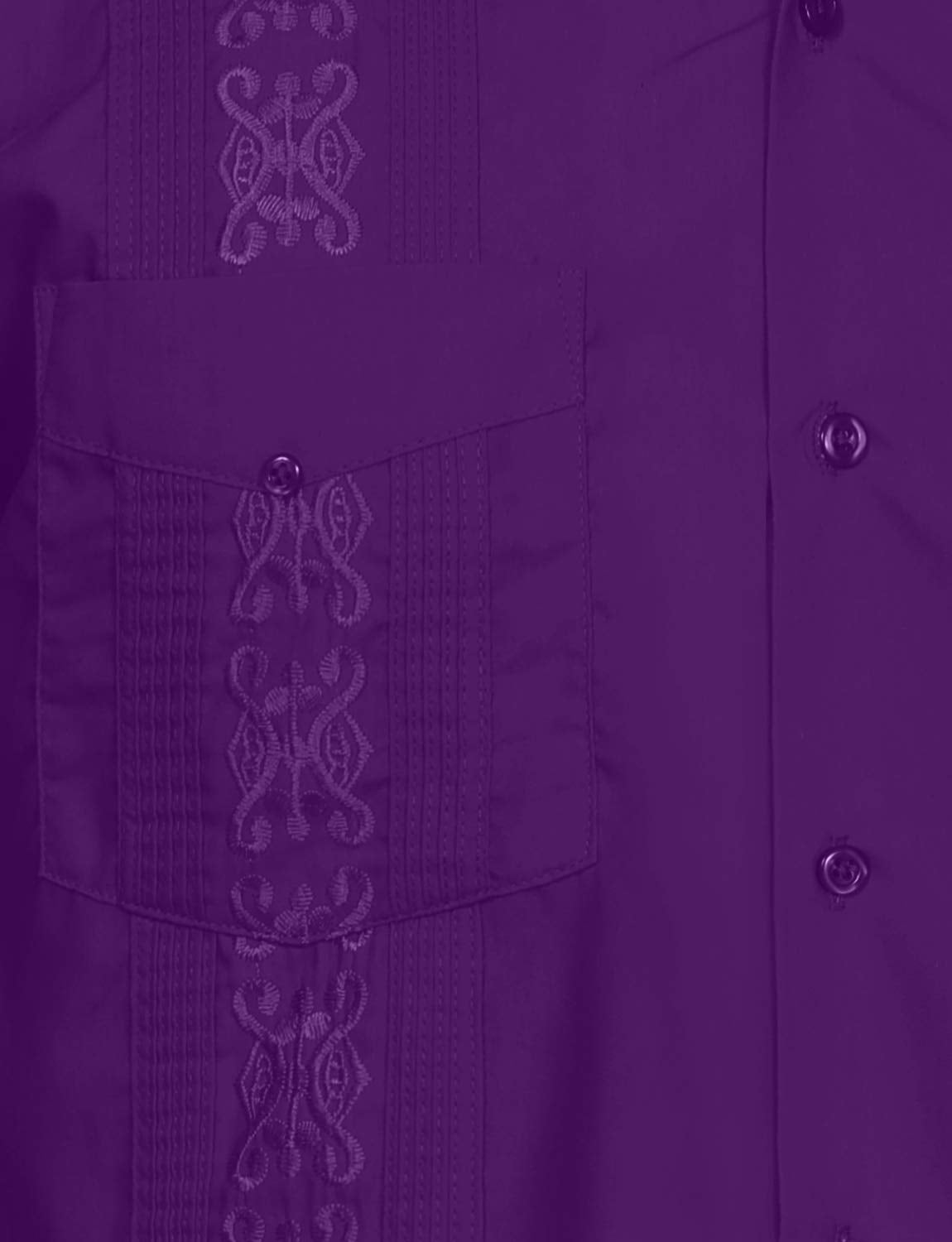 NE PEOPLE Men's Cuban Guayabera Shirt – Short Sleeve Button Down Classic Embroidered 4 Pockets Casual Top NEMT112 Off White 4XL