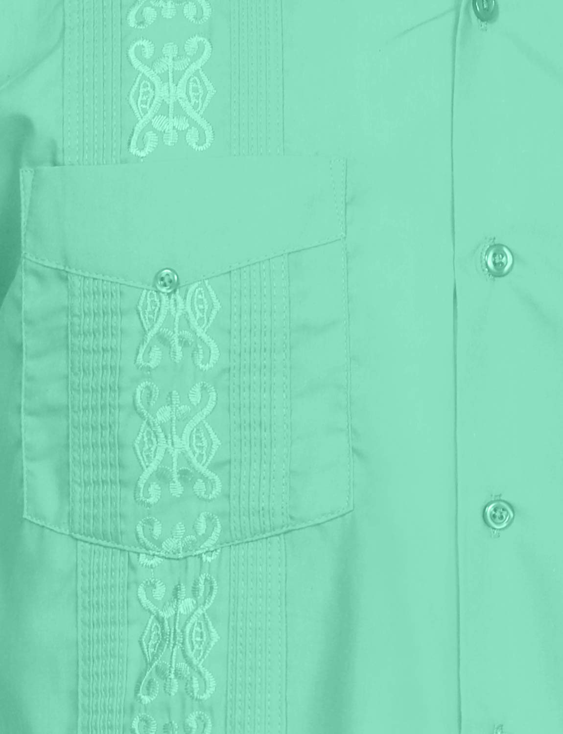 NE PEOPLE Men's Cuban Guayabera Shirt – Short Sleeve Button Down Classic Embroidered 4 Pockets Casual Top NEMT112 Off White 4XL