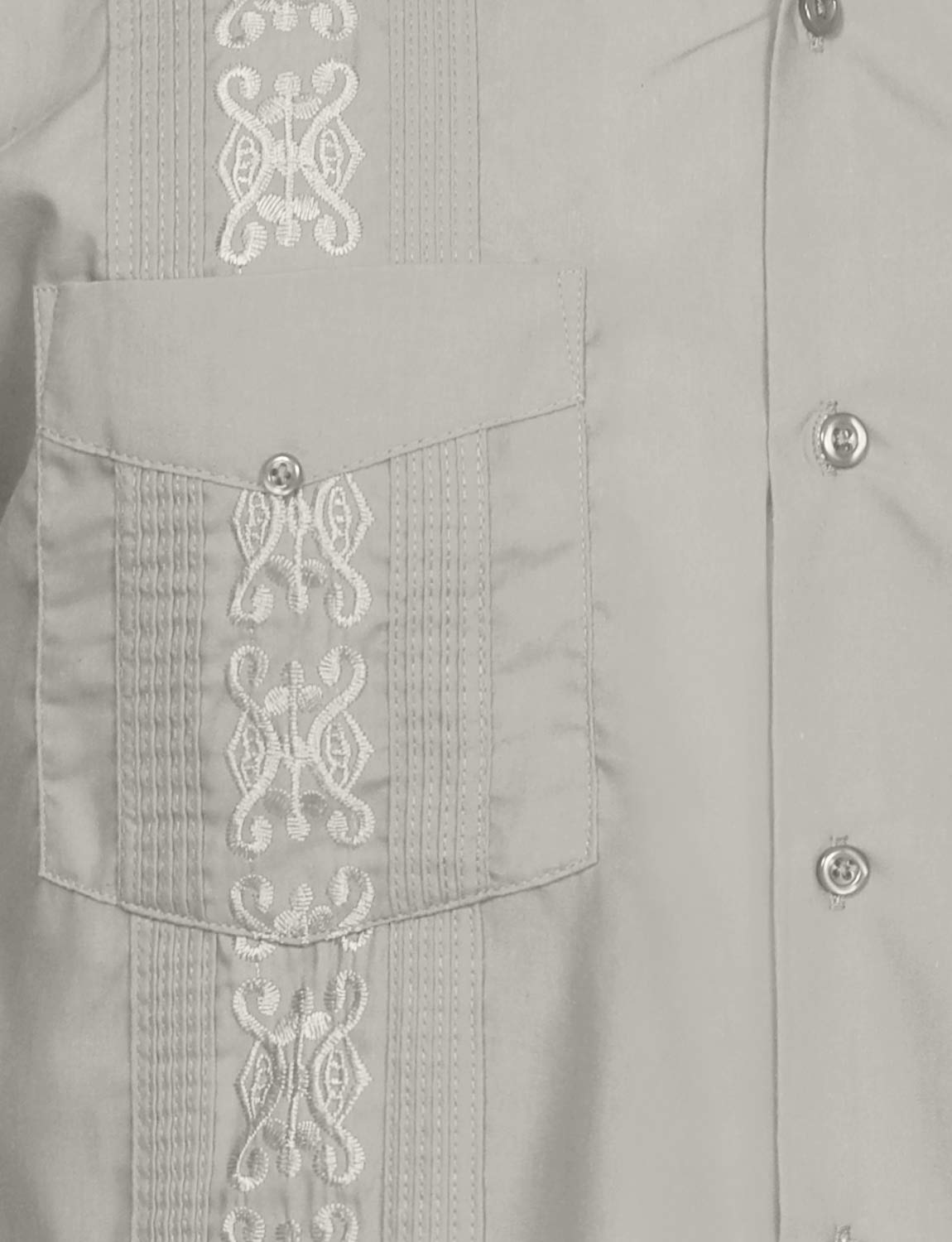 NE PEOPLE Men's Cuban Guayabera Shirt – Short Sleeve Button Down Classic Embroidered 4 Pockets Casual Top NEMT112 Off White 4XL