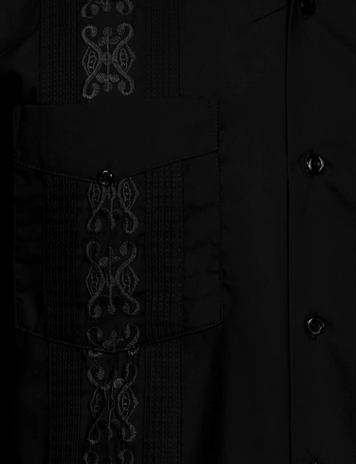 NE PEOPLE Men's Cuban Guayabera Shirt – Short Sleeve Button Down Classic Embroidered 4 Pockets Casual Top NEMT112 Off White 4XL