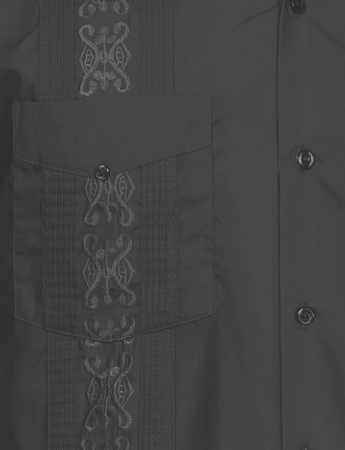 NE PEOPLE Men's Cuban Guayabera Shirt – Short Sleeve Button Down Classic Embroidered 4 Pockets Casual Top NEMT112 Off White 4XL