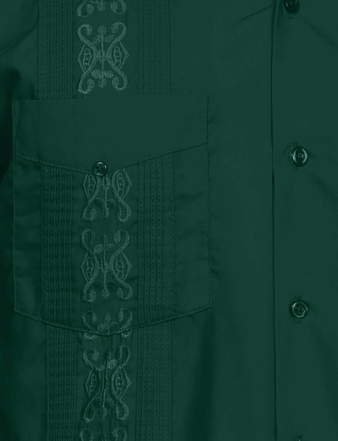 NE PEOPLE Men's Cuban Guayabera Shirt – Short Sleeve Button Down Classic Embroidered 4 Pockets Casual Top NEMT112 Off White 4XL