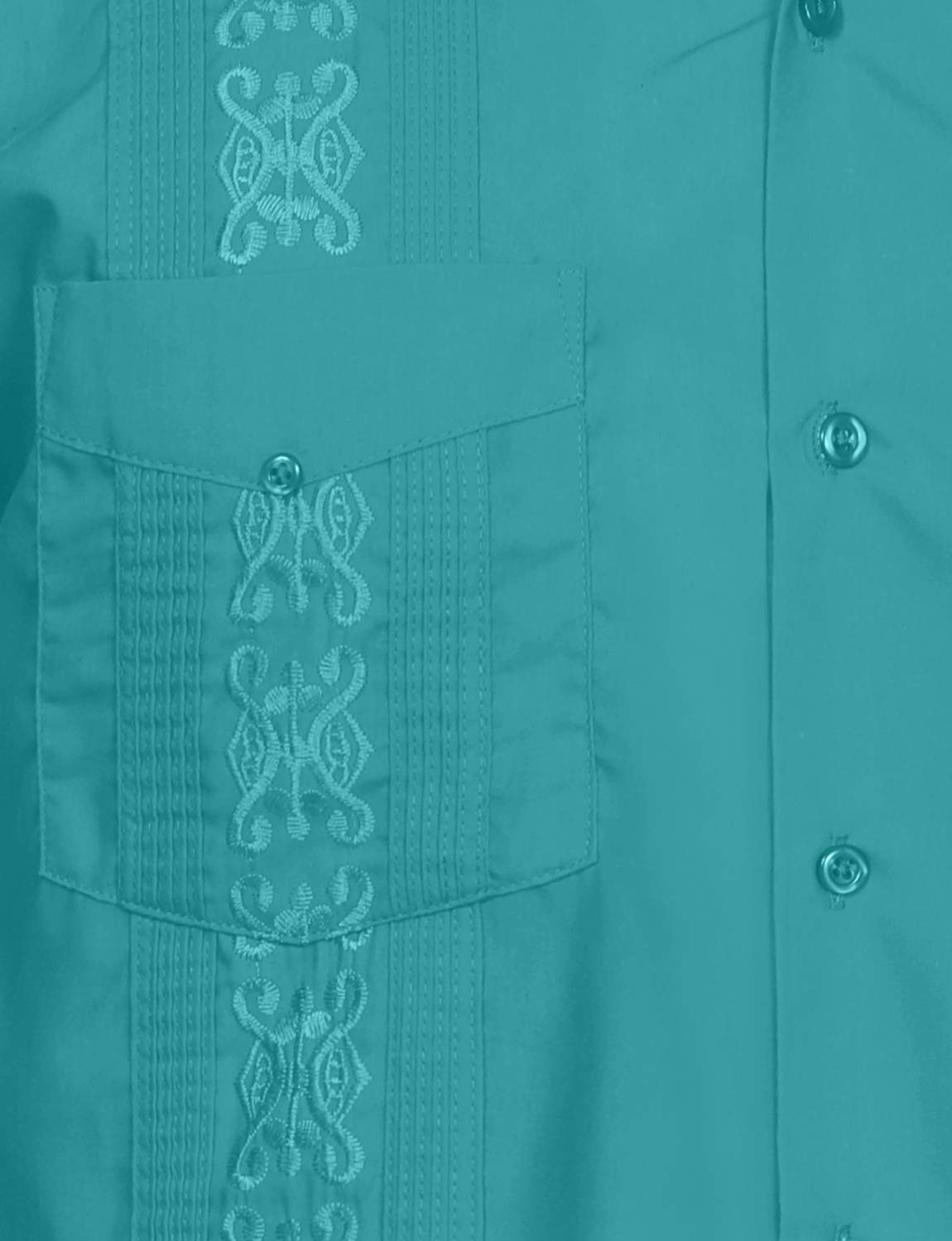 NE PEOPLE Men's Cuban Guayabera Shirt – Short Sleeve Button Down Classic Embroidered 4 Pockets Casual Top NEMT112 Off White 4XL