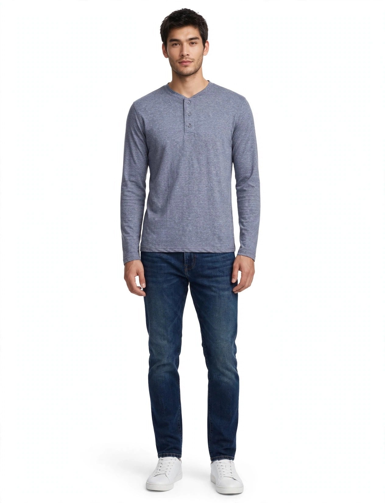 Men's Half Button Down Henley Long Sleeve T-Shirts