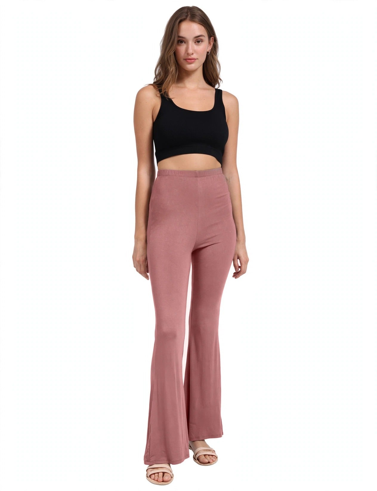 Causal Bell Bottom Spandex Jersey Long Pants