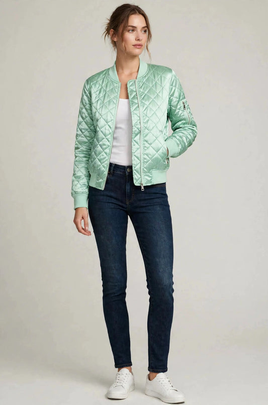 Basic Quilted Styles Bomber Jackets Coat