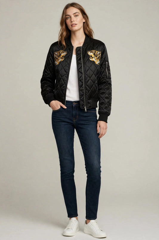 Basic Quilted Styles Bomber Jackets Coat