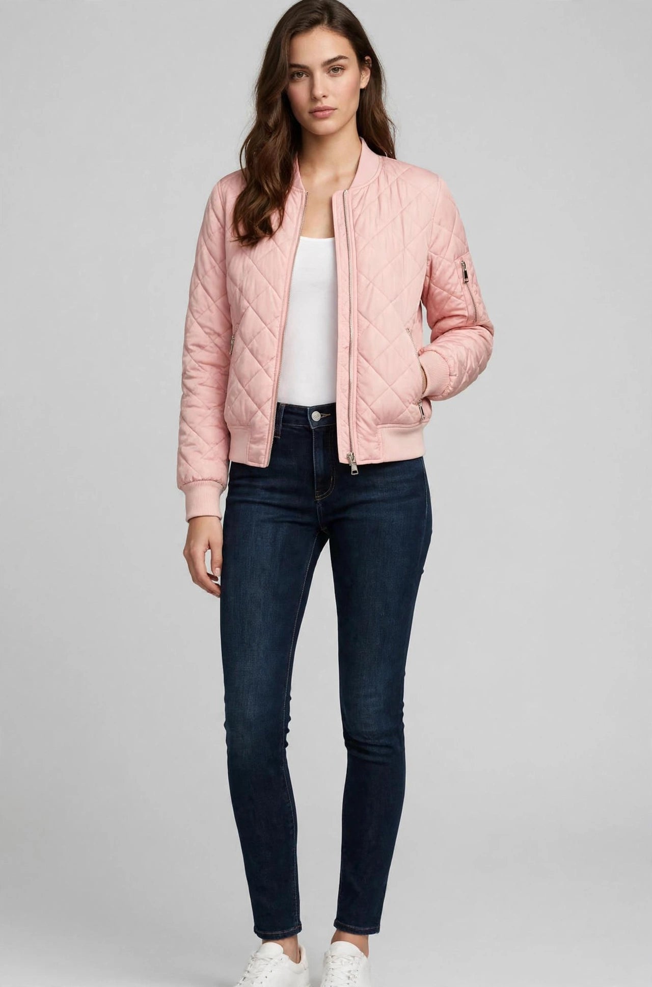 Basic Quilted Styles Bomber Jackets Coat