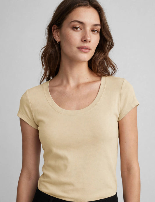 Basic Short Sleeve Scoop Neck T-Shirts