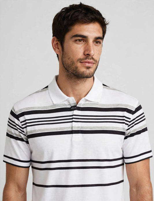 Men's Basic Stripe Polo T-Shirts