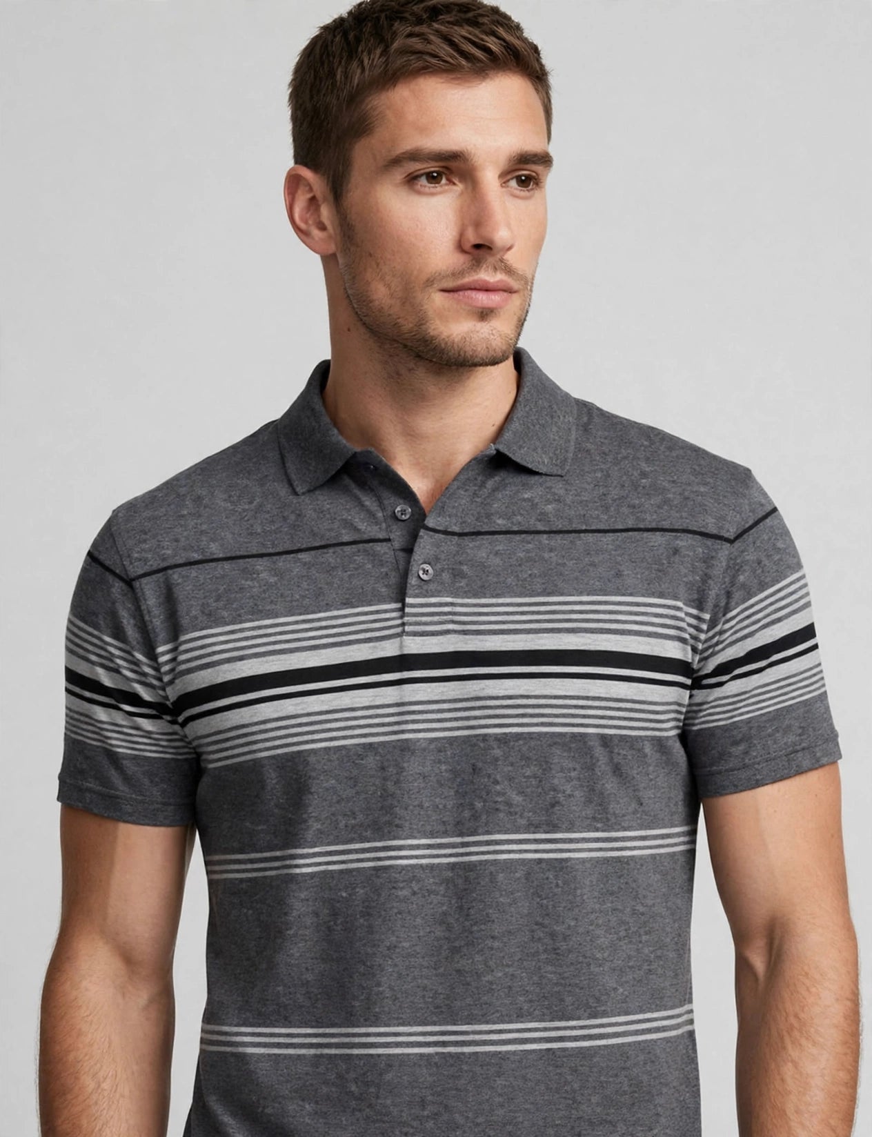 Men's Basic Stripe Polo T-Shirts