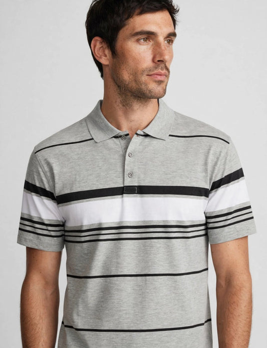 Men's Basic Stripe Polo T-Shirts