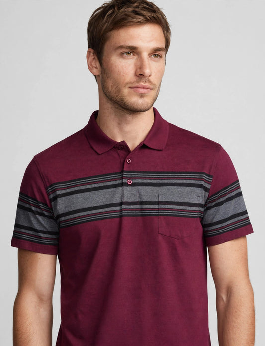 Men's Basic Stripe Polo T-Shirts