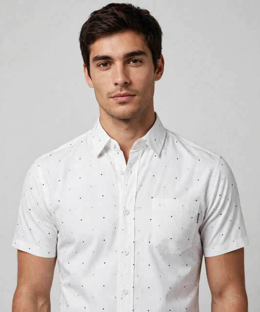 Men's Casual Dress Solid Short Sleeve Fitted Button Down Oxford Shirts