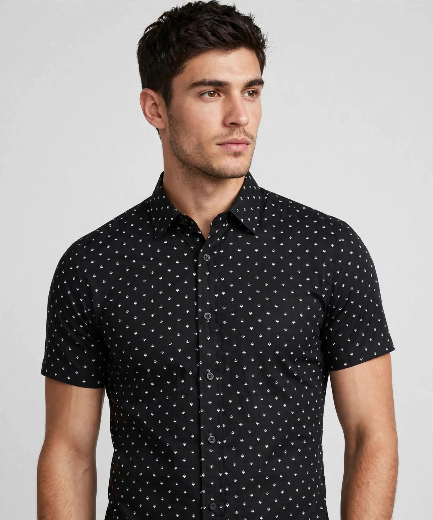 Men's Casual Dress Solid Short Sleeve Fitted Button Down Oxford Shirts