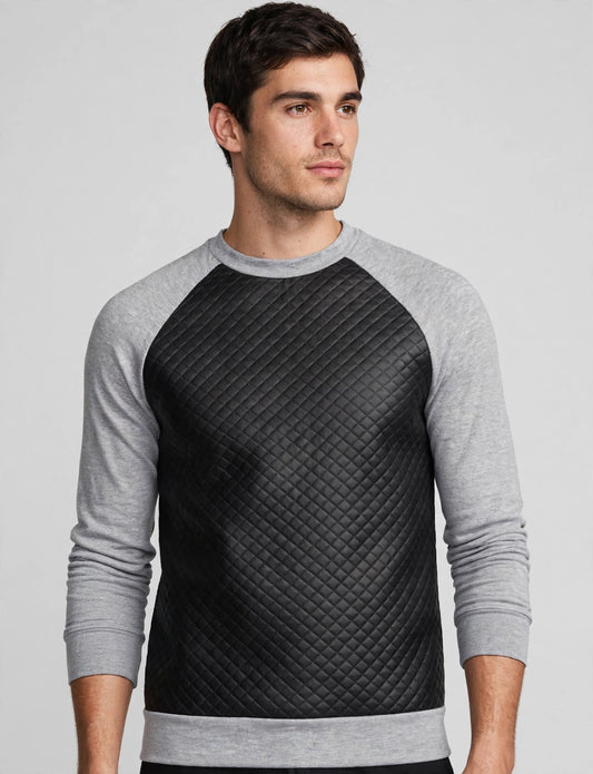 Men's Casual Long Sleeve Mix Media Sweat-Shirts