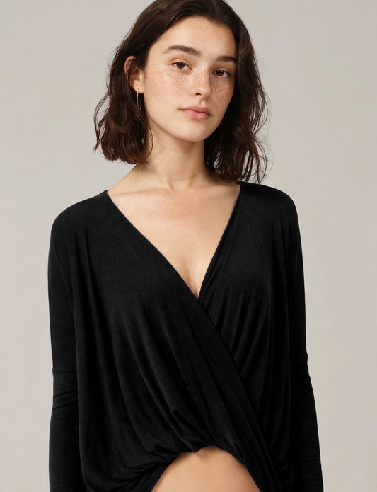 Criss Cross Pullover Cascading Open Tunic Top