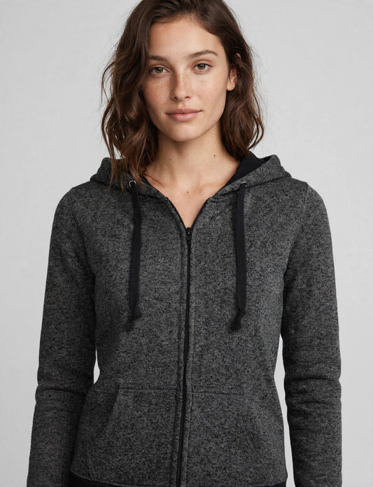 Fleece Heathered Zip-Up Hoodie