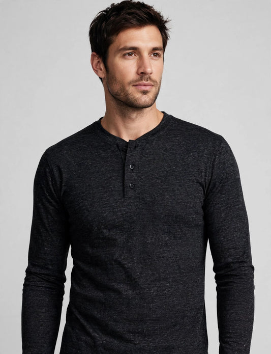 Men's Half Button Down Henley Long Sleeve T-Shirts