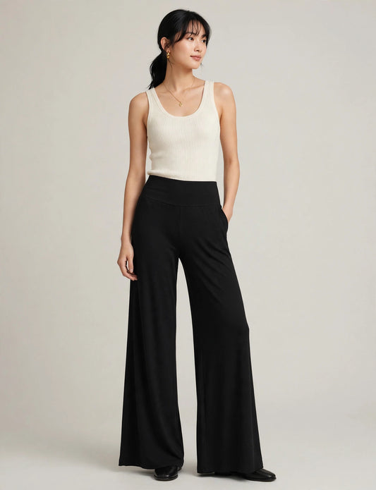 High Waist Basic Palazzo Pants
