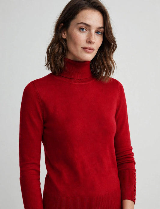 Knit Turtle Neck Long Sleeve Pullover Sweater