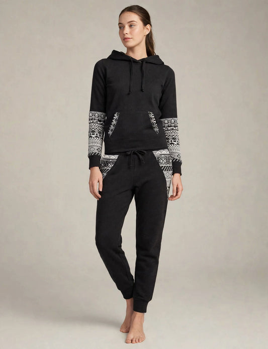 Light Weight Fleece Pullover Hoodie And Sweatpants Tracksuit Set