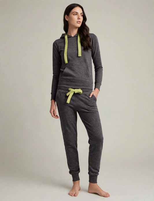Light Weight Fleece Pullover Hoodie And Sweatpants Tracksuit Set