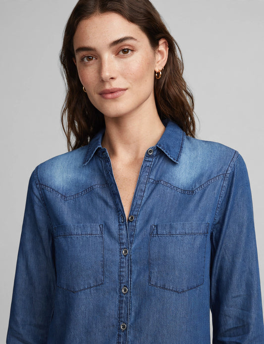 Light Weight Front Pocket Long Sleeve Button Down Shirts