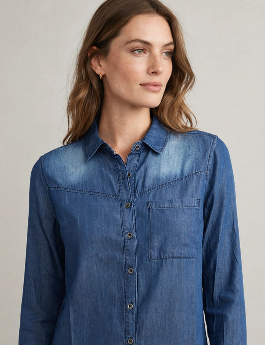 Light Weight One Pocket Long Sleeve Button Down Shirts