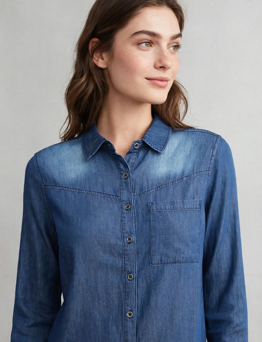 Light Weight One Pocket Long Sleeve Button Down Shirts