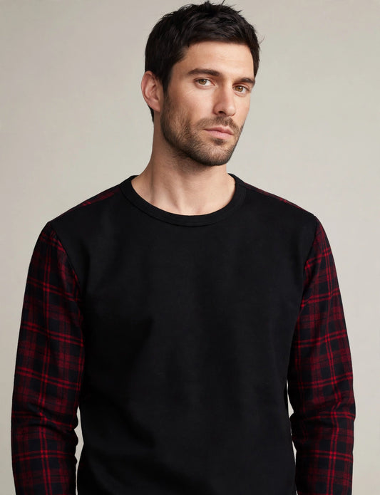 Men's Light Weight Pullover Crew Neck Long Sleeve Sweat-Shirts
