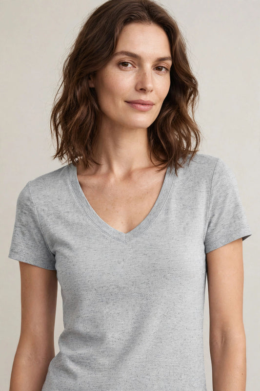 Light Weight Short Sleeve Cotton V-Neck T-Shirts