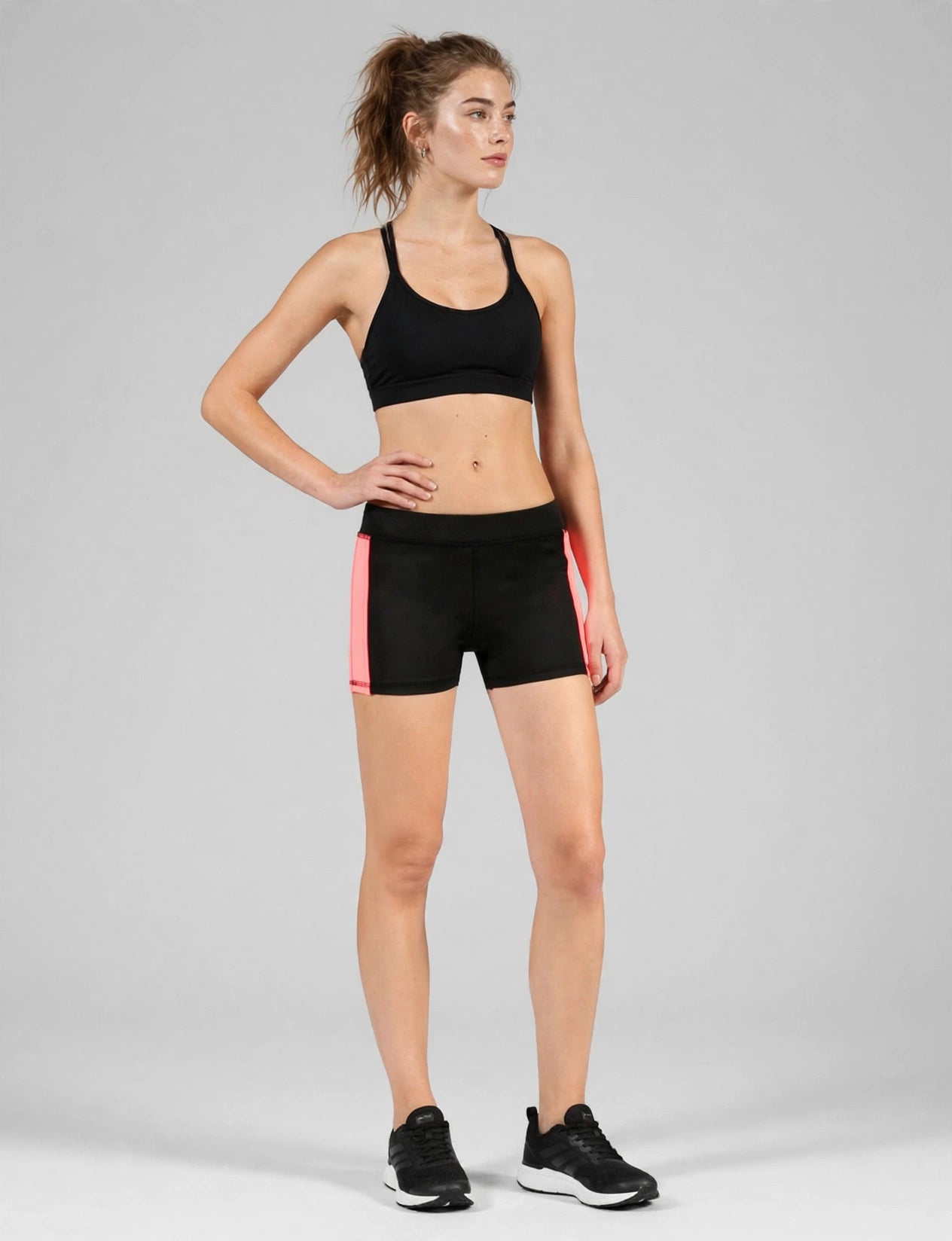 Light Weight Solid Soft Stretch Block Workout Short Pants