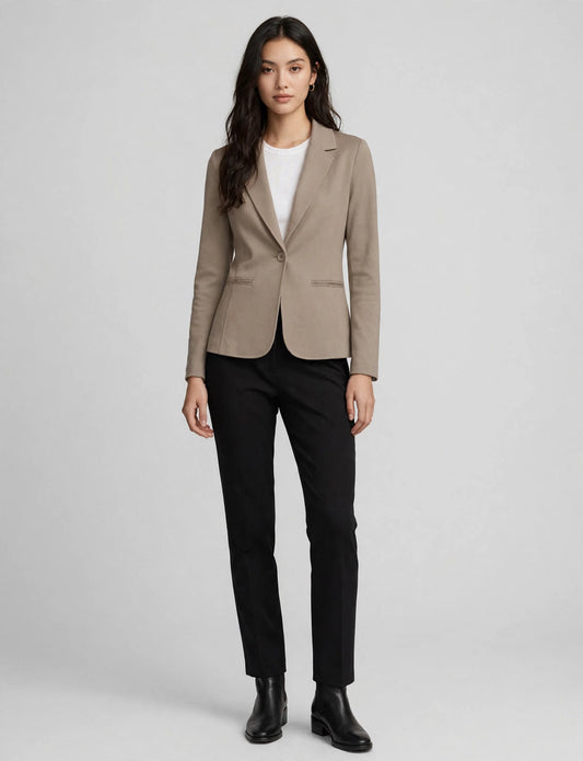Long Sleeve One Button Tailored Blazer Office Jackets
