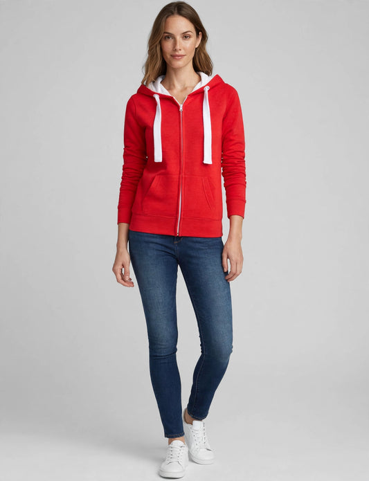 Long Sleeve Zip-Up Jackets Hoodie With Stripe Print Detail