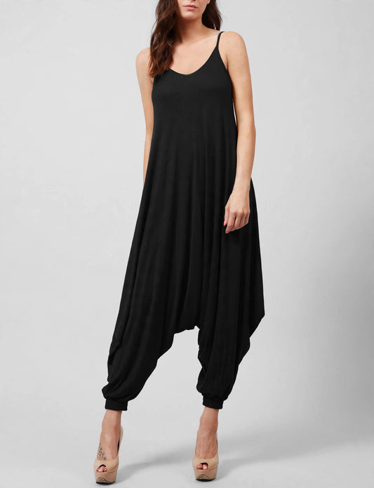 Loose Fit Harem Spaghetti Strap Jumpsuit Dress