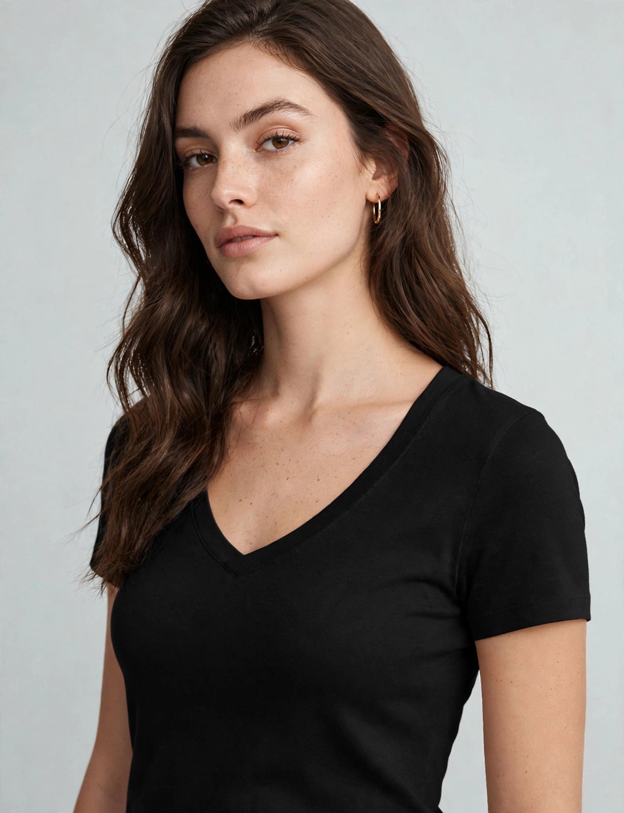 Premium Basic Fitted Short Sleeve V-Neck T-Shirts