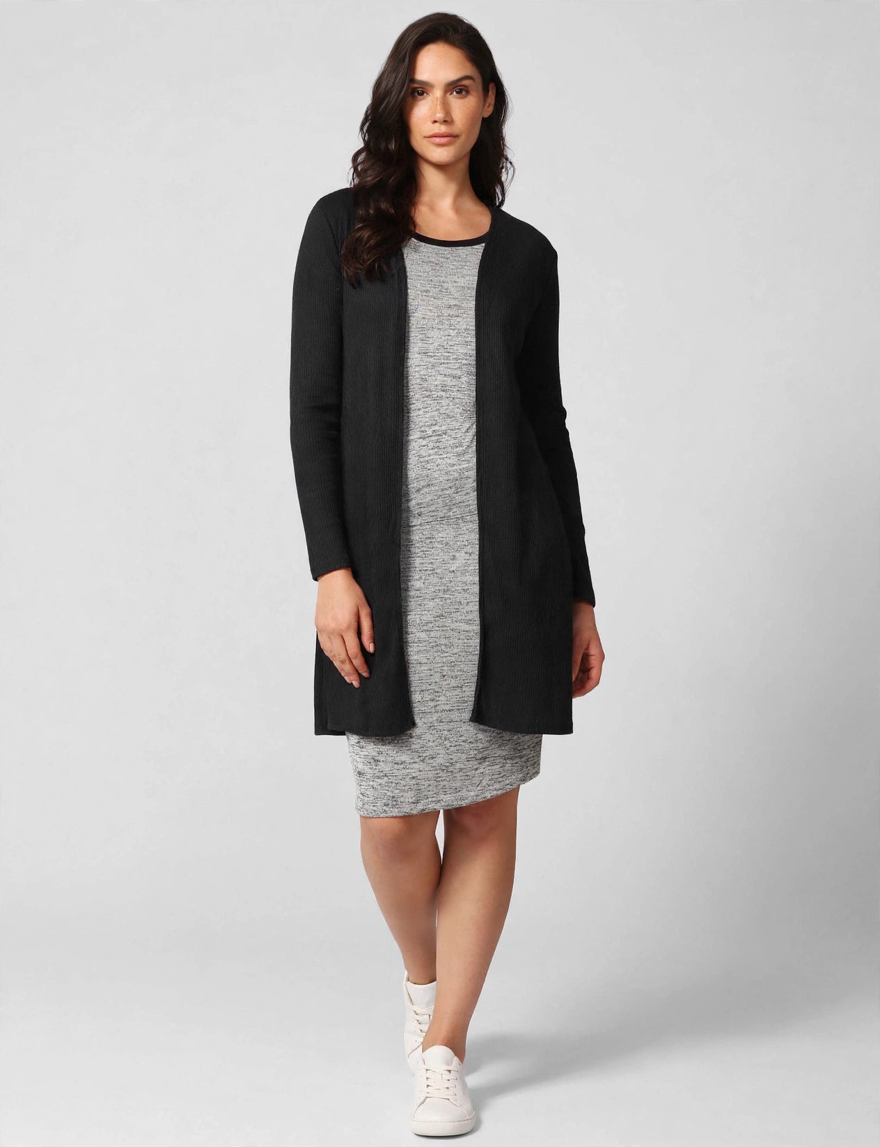 Sexy Plunge Neck Lattice Lace Up Ribbed Elbow Sleeve Dress