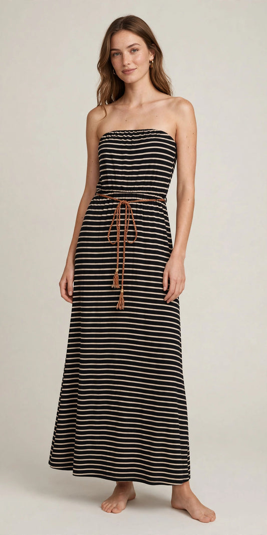 Tube Maxi Dress With Belt