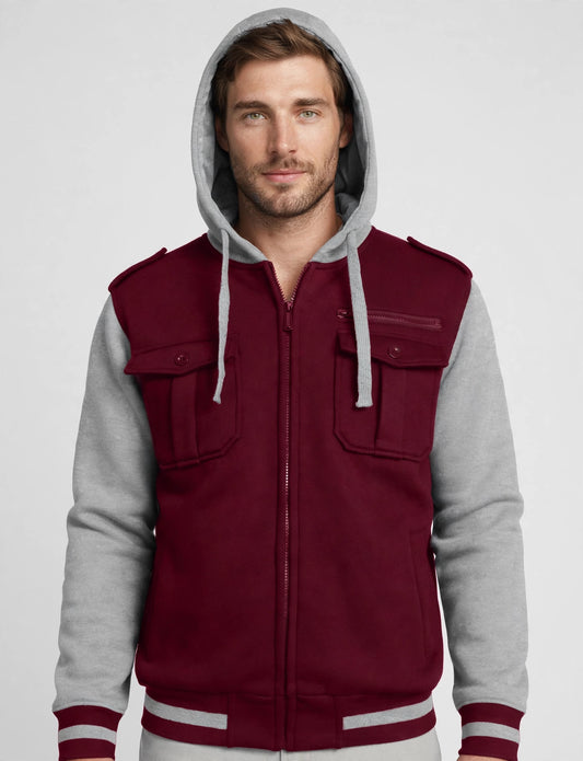 Men's Varsity Baseball Jackets With Hoodie