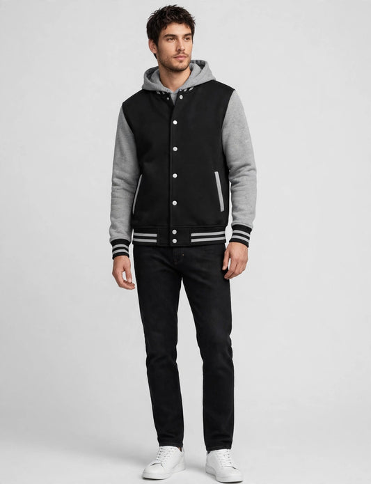 Men's Varsity Baseball Jackets With Hoodie