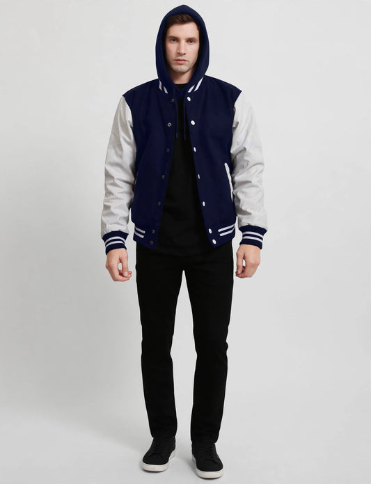 Men's Varsity Baseball Jackets With Hoodie