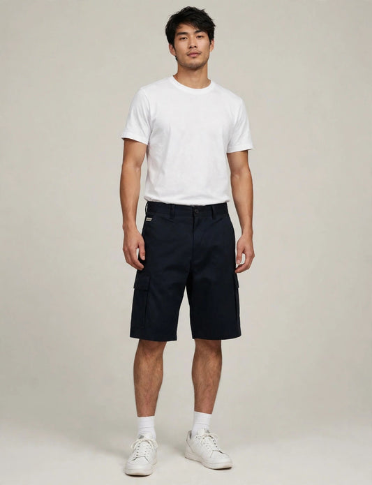 Men's Casual Fitted Solid Cargo Short Multiple Pocket