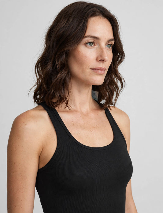 Stretchy Round Neck Ribbed Racerback Tank Top