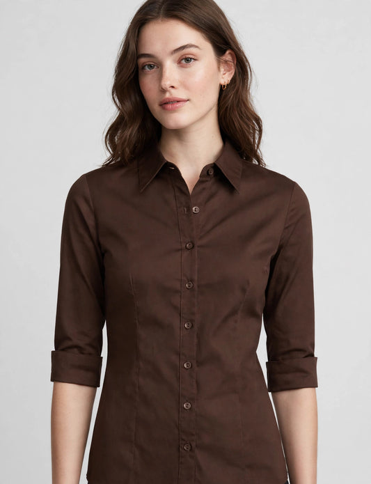 Tailored 3/4 Sleeve Button Down Shirts