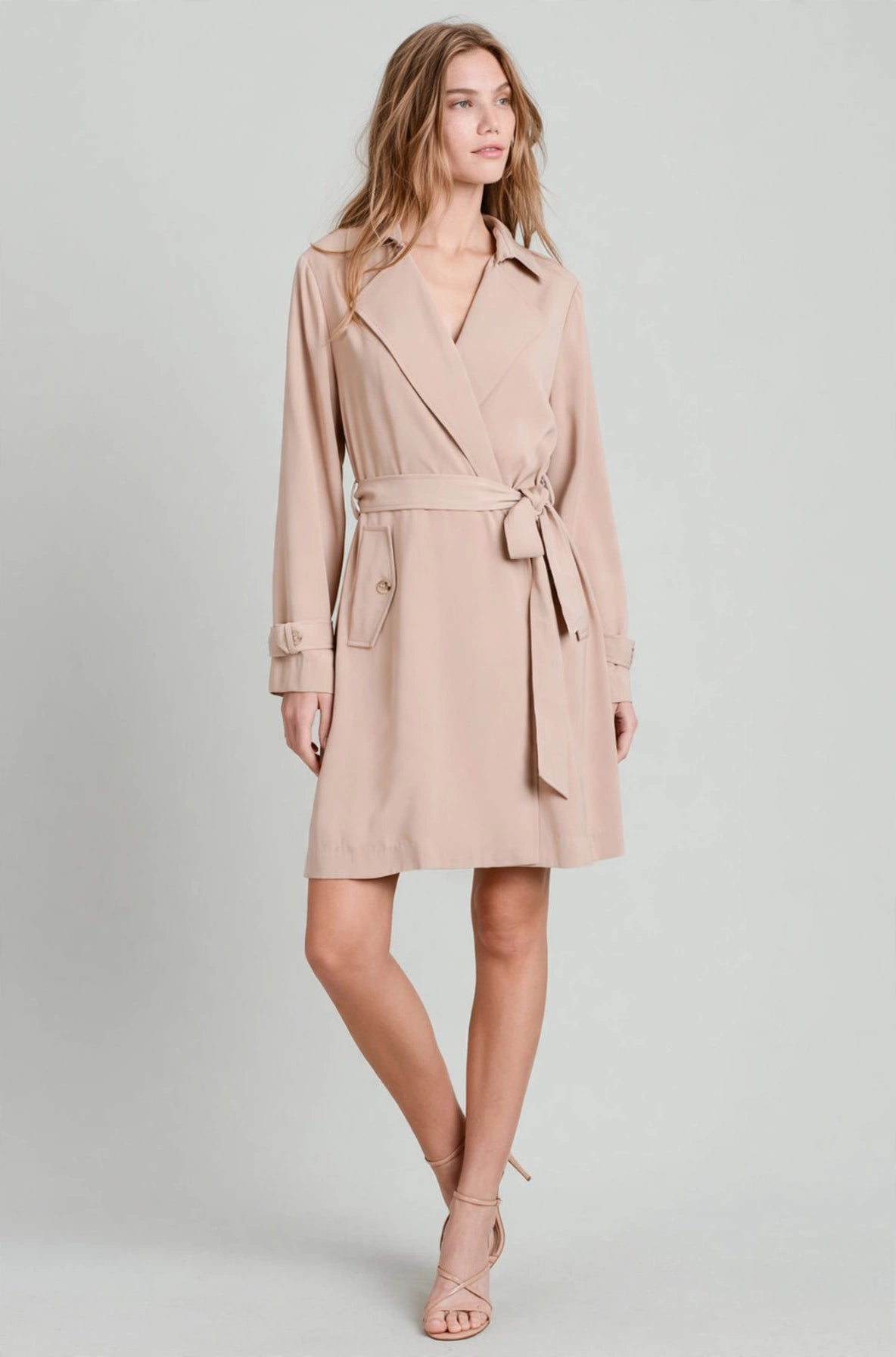 Soft Trench Coat High Waist Tie