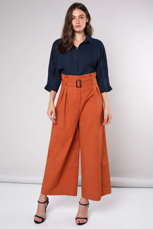 Belted Wide Leg Pants