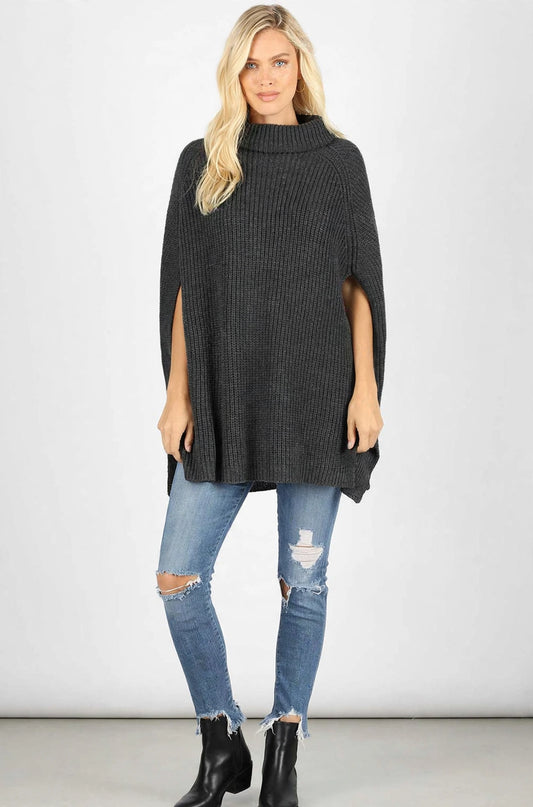 Turtleneck Poncho Sweater