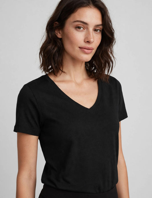 Light Weight Basic Short Sleeve V-Neck Casual T-Shirts